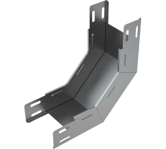 Лоток замковый АО "КЗЭМИ" глухой КПЗГ 300x100-90 УТ1,5, глухой, для поворота трассы вверх на 90, оцинкованный лист, S1,0 П0000020478 1