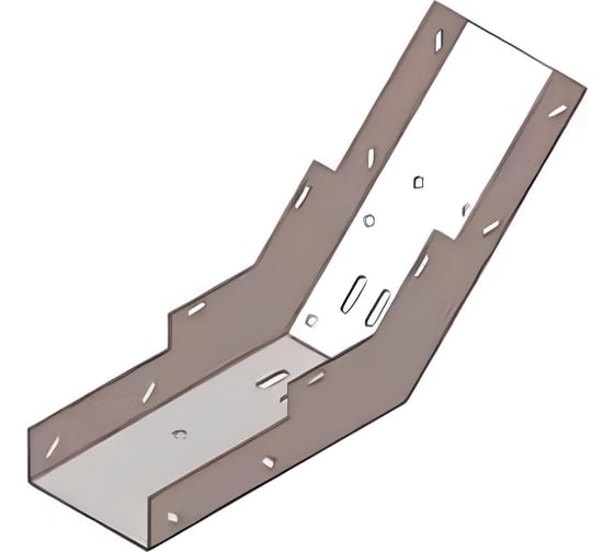 Лоток замковый АО "КЗЭМИ" КПЗ 200x100-45 (Rп300) УХЛ1, перфорированный, для поворота трассы вверх на 45, радиус поворота трассы 300 мм, горячее цинкование, S1,5 П0000026550 1