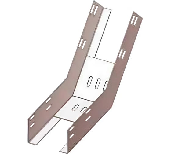 Лоток АО "КЗЭМИ" КП 100x100-45 УХЛ1, перфорированный, для поворота трассы вверх на 45, оцинкованный лист S1,5 П0000009760 1