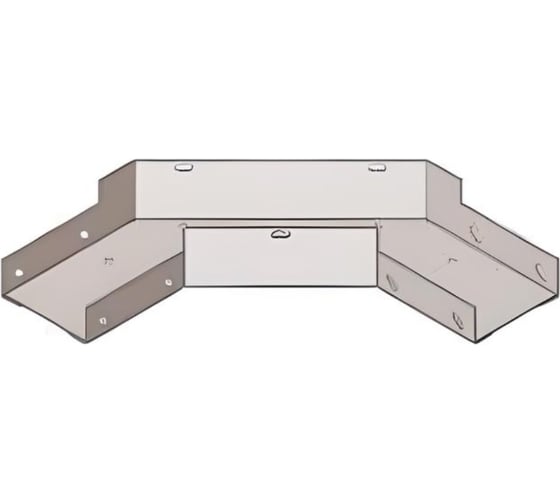 Лоток угловой замковый перфорированный КГЗ АО "КЗЭМИ" 150x80-90 УХЛ1 поворот на 90, оцинкованный лист S1,5 П0000010972 1