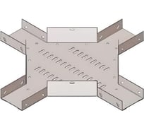 Лоток крестообразный перфорированный КМЗ АО "КЗЭМИ" 400x100 (Rп300) УХЛ1,радиус поворота трассы 300 мм, оцинкованный лист, S1,5 П0000027670