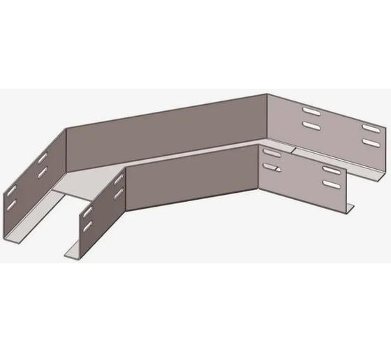 Лоток замковый АО "КЗЭМИ" перфорированный КПЗ 200x80-90 (Rп300) УТ1,5 для поворота трассы вверх на 90, радиус поворота трассы 300 мм, горячее цинкование, S1,5 П0000028532