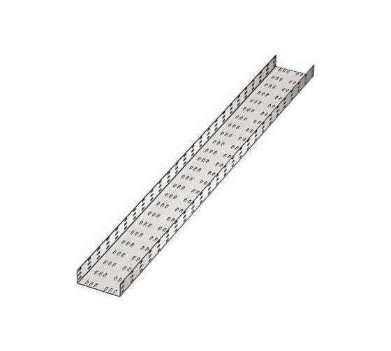 Лоток замковый АО "КЗЭМИ" перфорированный ЛМЗ 400x100x2000 УХЛ1, оцинкованный лист, S1,5 П0000004292 1