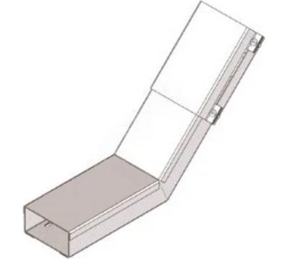 Короб для поворота трассы вверх АО "КЗЭМИ" У1119 400x200-45, на 45, УТ1,5, оцинкованный лист, S1,5 П0000010178