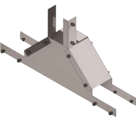 Отвод лотковый замковый АО "КЗЭМИ" ОЛЗР 200x100, с разворотом трассы на 90, УТ1,5, оцинкованный лист S1,5 П0000024343 1