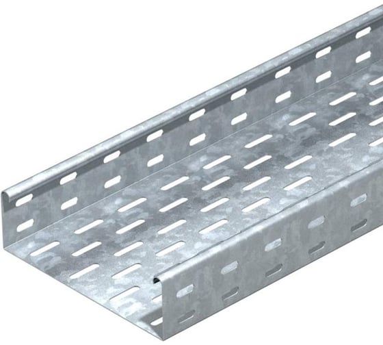 Лоток листовой кабельный OBO Bettermann EKS 610 FS, 60x100x3000 мм, S=2 мм, перфорированный, сталь, конвейерный цинк 6056148 1