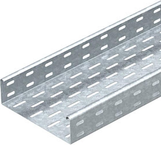 Лоток листовой кабельный OBO Bettermann MKS 660 FS, 60x600x3000 мм, S=1 мм, перфорированный, сталь, конвейерный цинк 6055524 1