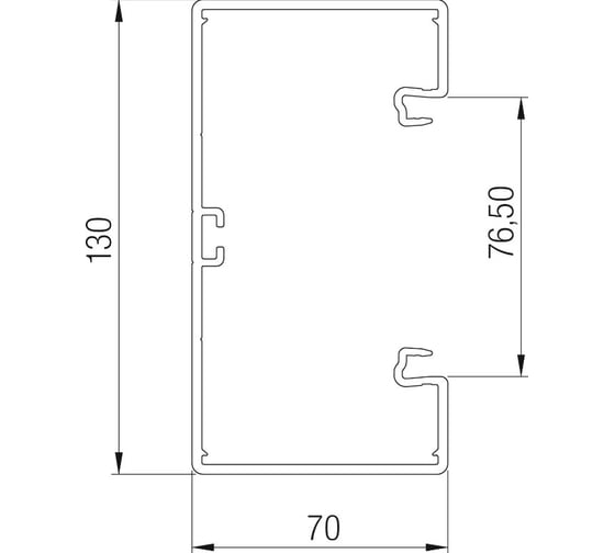 Кабельный канал безгалогеновый OBO Bettermann Rapid 80, 70x130x2000мм (без крышки) PC/ABS, белый 6114200
