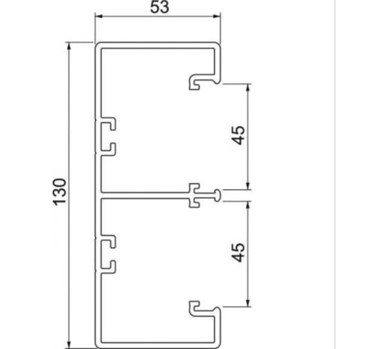 Кабельный канал OBO Bettermann Rapid 45-2, 53x130x2000 мм (с крышкой, для ЭУИ 45x45 мм Modul45) ПВХ, светло-серый RAL 7035 6113202