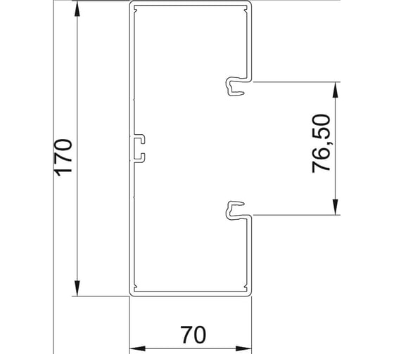 Кабельный канал OBO Bettermann Rapid 80, 70x170x2000 мм (без крышки) ПВХ, белый 6274700