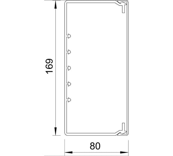 Кабельный канал OBO Bettermann WDK 80x170x2000 мм (с крышкой) ПВХ, белый 6191304