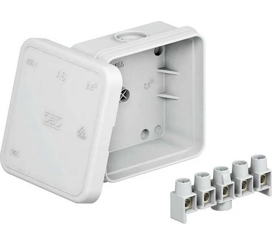 Распределительная коробка OBO Bettermann A8, 75x75x36 мм, с клеммой (10 шт/уп) 2000024 1