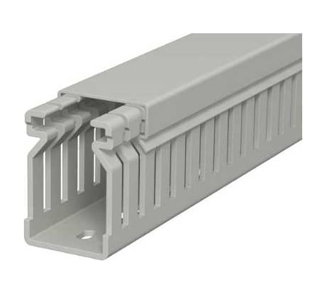 Перфорированный короб OBO Bettermann LK4 40x25 мм (перфорация 4 мм, борт 43 мм, крышка 31 мм) ПВХ серый RAL 7030 6178010