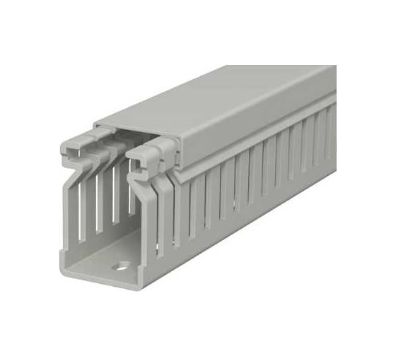 Перфорированный короб OBO Bettermann LK4 40x25 мм (перфорация 4 мм, борт 43 мм, крышка 31 мм) ПВХ серый RAL 7030 6178010 1