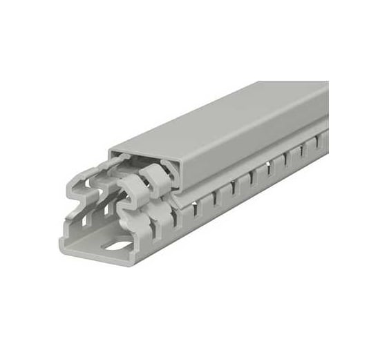 Кабельный канал OBO Bettermann перфорированный распределительный LKV 25x25x2000 мм (перфокороб) ПВХ, серый RAL 7030 6178302 1