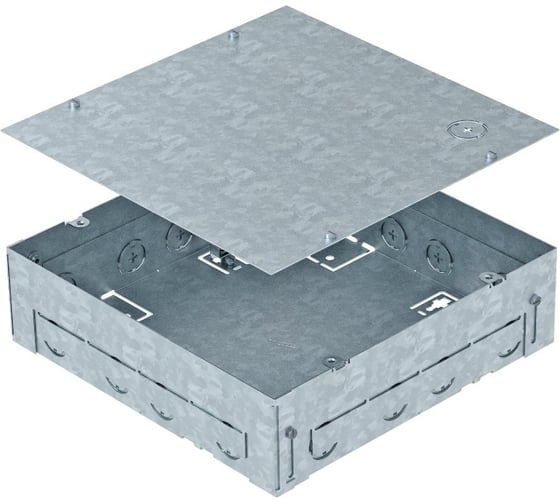 Монтажное основание для лючка GES9 OBO Bettermann (коробка для лючка на 12 модулей 45x45 мм в комплекте с клеммой заземления 8AWR) 7427432 1