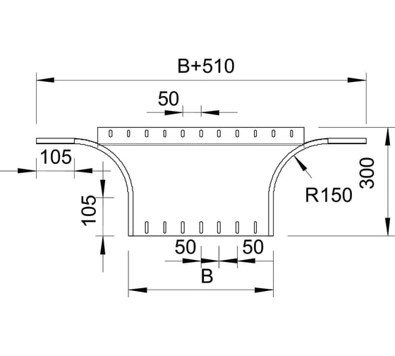 Секция Т/Х-образная для листовых лотков OBO Bettermann RAA 660 FT, h=60 мм, B=600 мм, сталь, горячий цинк 7121601
