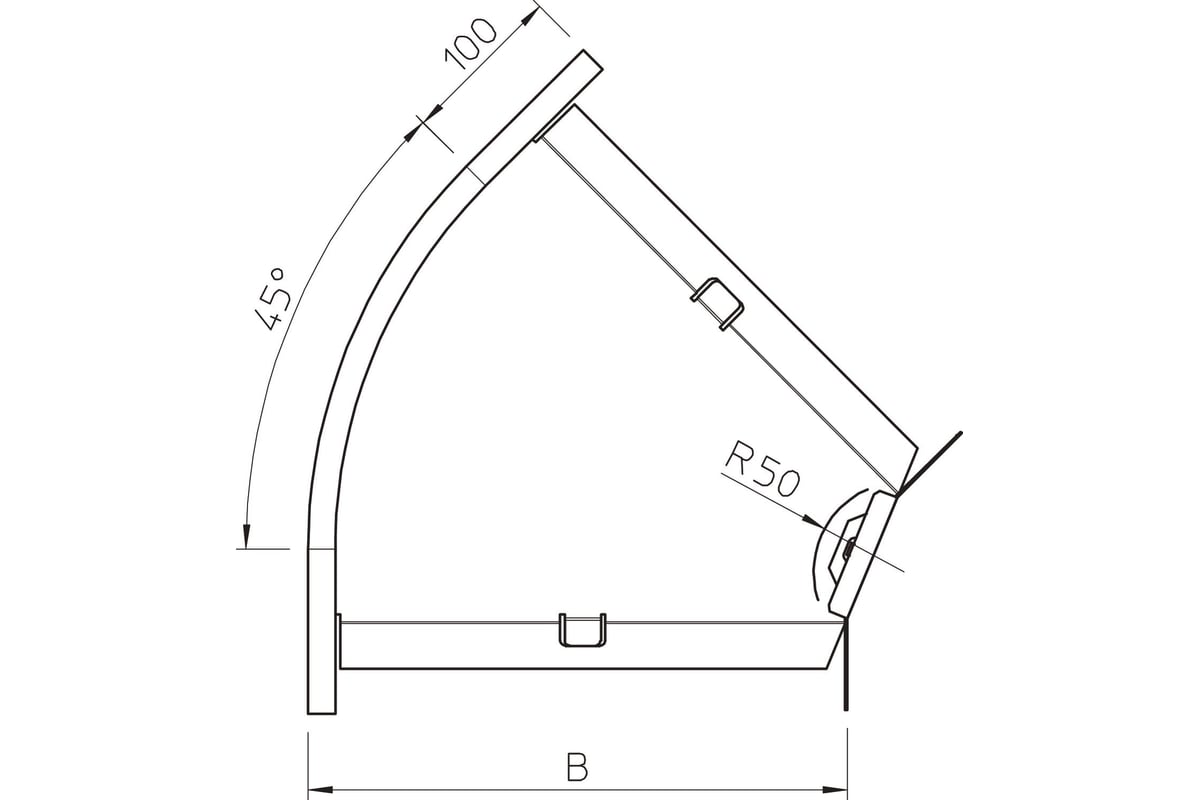 Секция угловая для листовых лотков OBO Bettermann 45 RB 45 110 FS, h ...