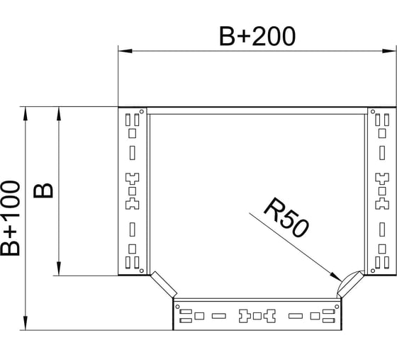 Т-образная секция OBO Bettermann 60x100 мм 6041340