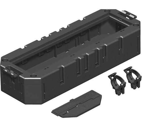 Модульная рамка OBO Bettermann Modul45 (с кожухом) MT4 45/2-2 208x76x40 мм (полиамид,черный) 7429139 1