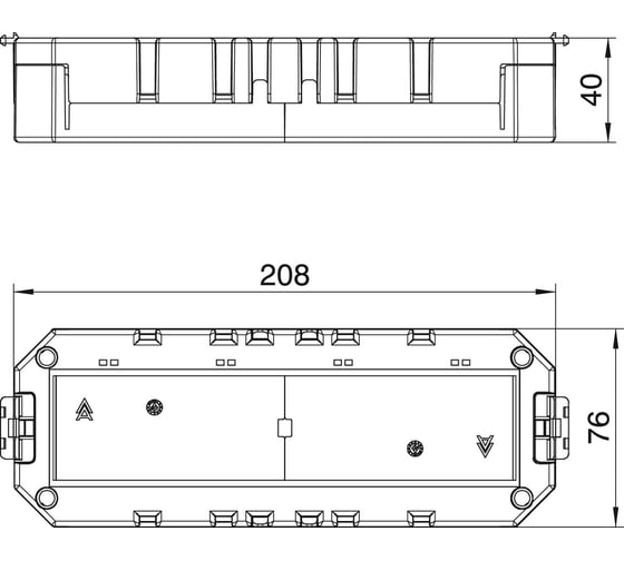 Модульная рамка OBO Bettermann Modul45 (с кожухом) MT4 45/2-2 208x76x40 мм (полиамид,черный) 7429139