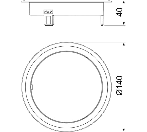 Лючок OBO Bettermann GES R2, 40x140 мм, глухой IP40 IK08 (полиамид, черный RAL 9011) 7405088