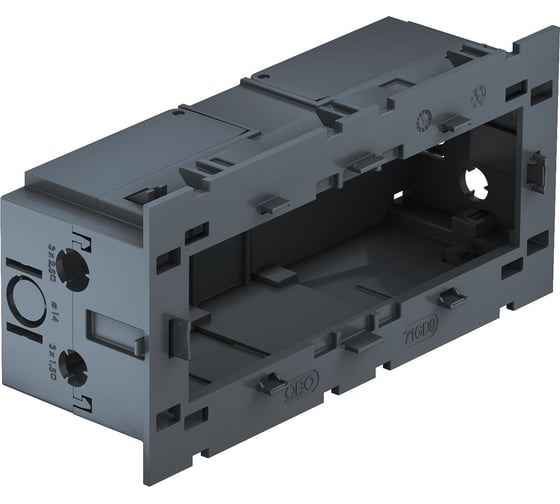 Коробка тройная монтажная OBO Bettermann 3хModul45 71GD9-2 (для рамки AR45) 160x76x51 мм, полиамид, серый 6288579 1