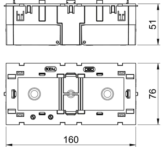 Коробка тройная монтажная OBO Bettermann 3хModul45 71GD9-2 (для рамки AR45) 160x76x51 мм, полиамид, серый 6288579