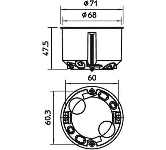 Монтажная коробка OBO Bettermann для полых стен O68 мм / H47 мм 2003611