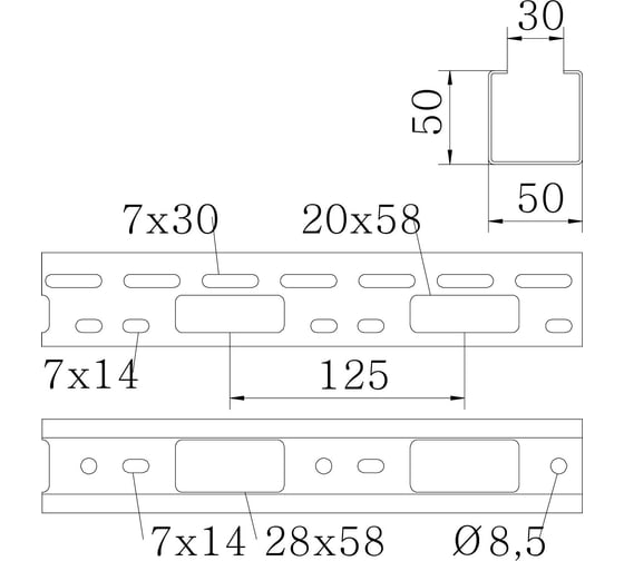 Миниканал OBO Bettermann AZ 50x50x3000 мм 6075150