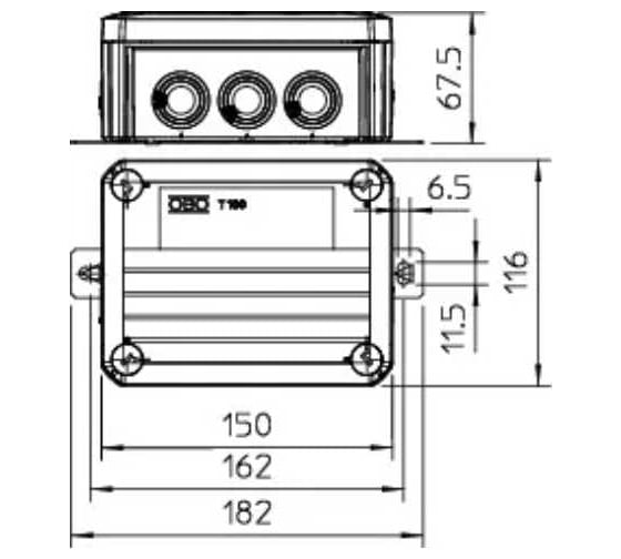 Огнестойкая распределительная коробка OBO Bettermann 150x116x67 мм 7205740