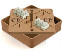 Распределительная коробка GREENEL с клеммной колодкой 100х100х44мм ОРЕХ GE41222-14