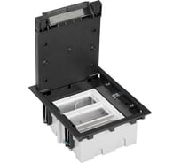 Люк в пол Simon, на 3 S-модуля, 6 модулей К45, глубина 90-120мм, фальшпол, графит SF310-14