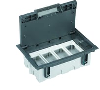 Люк в пол Simon, с горизонтальным подключением потребителей на 4 S-модуля, глубина 69мм, серый SF400-1