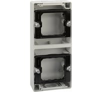 Основание под 2-местную рамку Simon, IP55, 170*75*33мм, S44 Aqua, серый 4400763-35