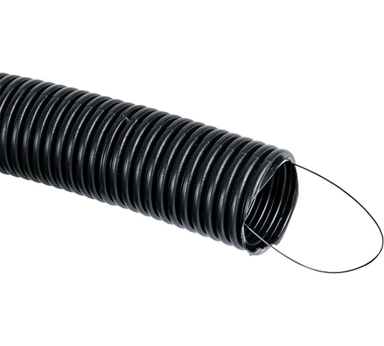 Гофрированная труба EKF FRHF, с зондом, d40 мм, черная Plast PROxima FRHF-40