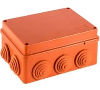 Огнестойкая коробка Экопласт JBS150 E110, о/п 150х110х70, 10 выходов, IP55, 5P, цвет оранжевый 43729HF