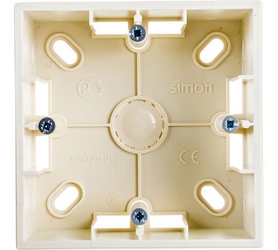 Коробка для наружного монтажа Simon на 1 пост, слоновая кость 20 1590751-031