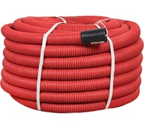 Гибкая гофрированная двустенная труба EKF ПНД, d 50 с зондом красная PROxima tg2st-50-50m