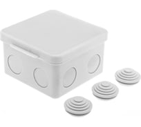 Распределительная коробка GUSI ELECTRIC 80х80х55 без отверстий 3 муфты, IP54, ОП, Негорючая С3В80 Нг Евро