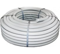 Гибкая гофрированная труба EKF, ПВХ d20 мм, тяжёлая, с протяжкой, 100 м, цвет серый PROxima tg-z-20-t