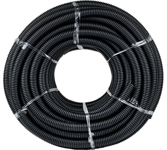 Гофрированная труба EKF, ПНД Plast с зондом d32мм черная PROxima tpnd-32-25m