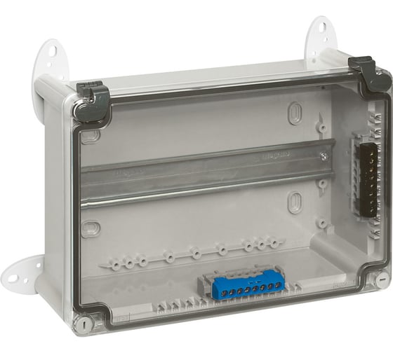 Коробка Legrand промышленная пластиковая IP55 IK07 RAL 7035 130x75x74 мм прозрачная крышка 035901 1
