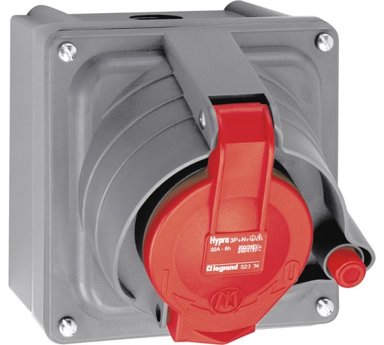 Коробка Legrand Hypra Prisinter с одним ответстием под сальник, IP 44/55, 2К+З/3К+З/3К+Н+З, 32 А, пластик 052949