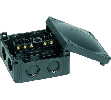 Распаечная коробка Wiska черная, IP66/67,85х85х51 308/5/BK