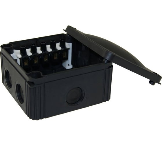 Распаечная коробка Wiska черная, IP66/67,110х110х66 607/5/BK