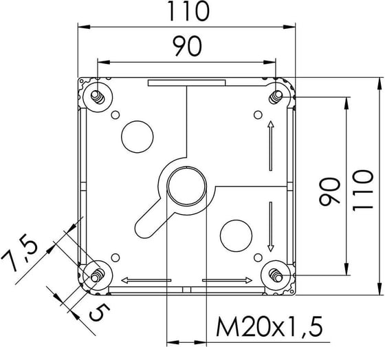 Распаечная коробка Wiska черная, IP66/67,110х110х66 607/5/BK