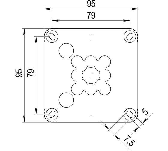 Распаечная коробка Wiska серая, IP66/67,95х95х60 407/5/LG
