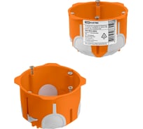 Коробка распределительная TDM ELECTRIC D68х50 мм, 2-х компон., саморезы, плоские лапки, IP30, оранжевая SQ1403-2002