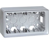Монтажная коробка для накладного монтажа Simon, 2 поста, S82 Detail, алюминий 8200760-093